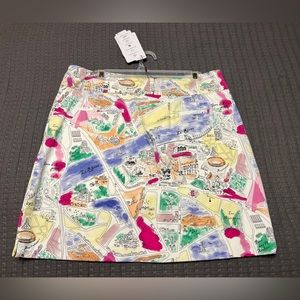 NWT French Map inspired Skort, size 12